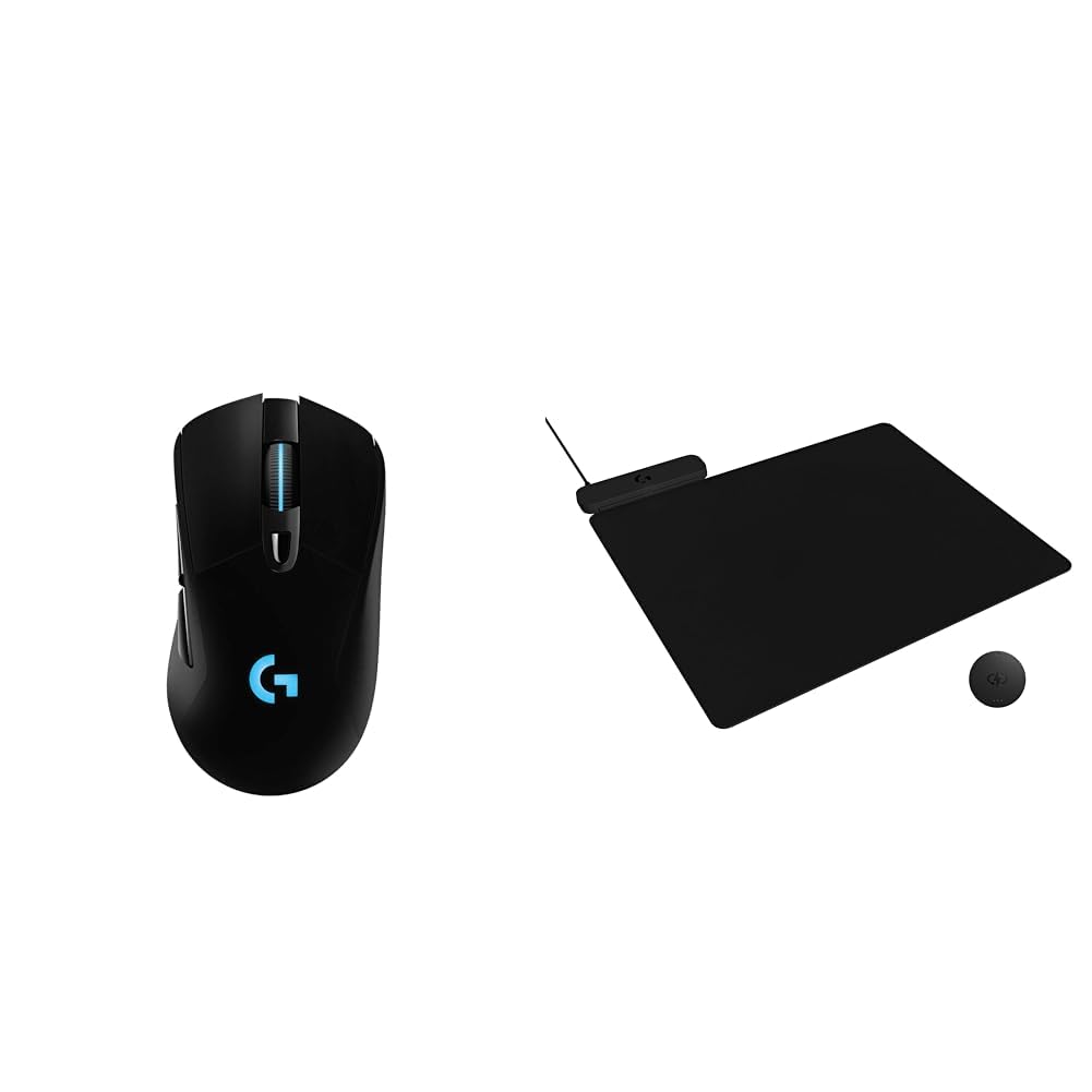 Logitech G703 Lightspeed Wireless Gaming Mouse W/Hero 25K Sensor, PowerPlay Compatible, Lightsync RGB, Lightweight 95G+10G Optional, 100-25, 600 DPI, Rubber Side Grips - Black