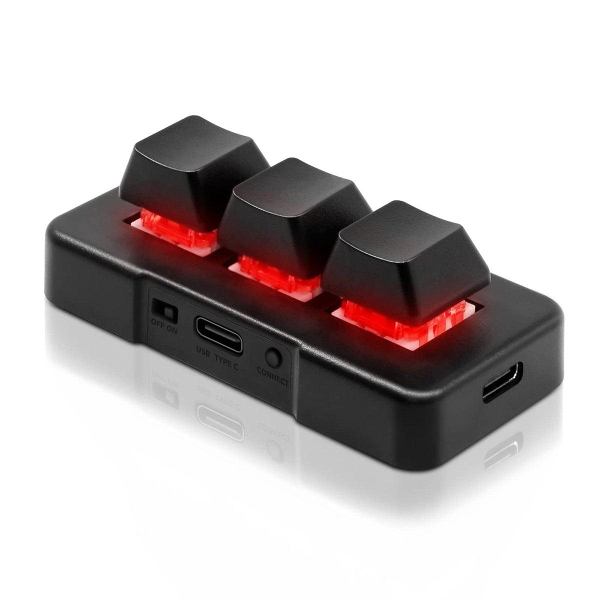 PCsensor 3-Key Mini Keypad 2.4G Wireless USB 2 in 1 Mechanical Gaming Keyboard Hot Key Customized Program with RGB Led for Gaming OSU Office Work
