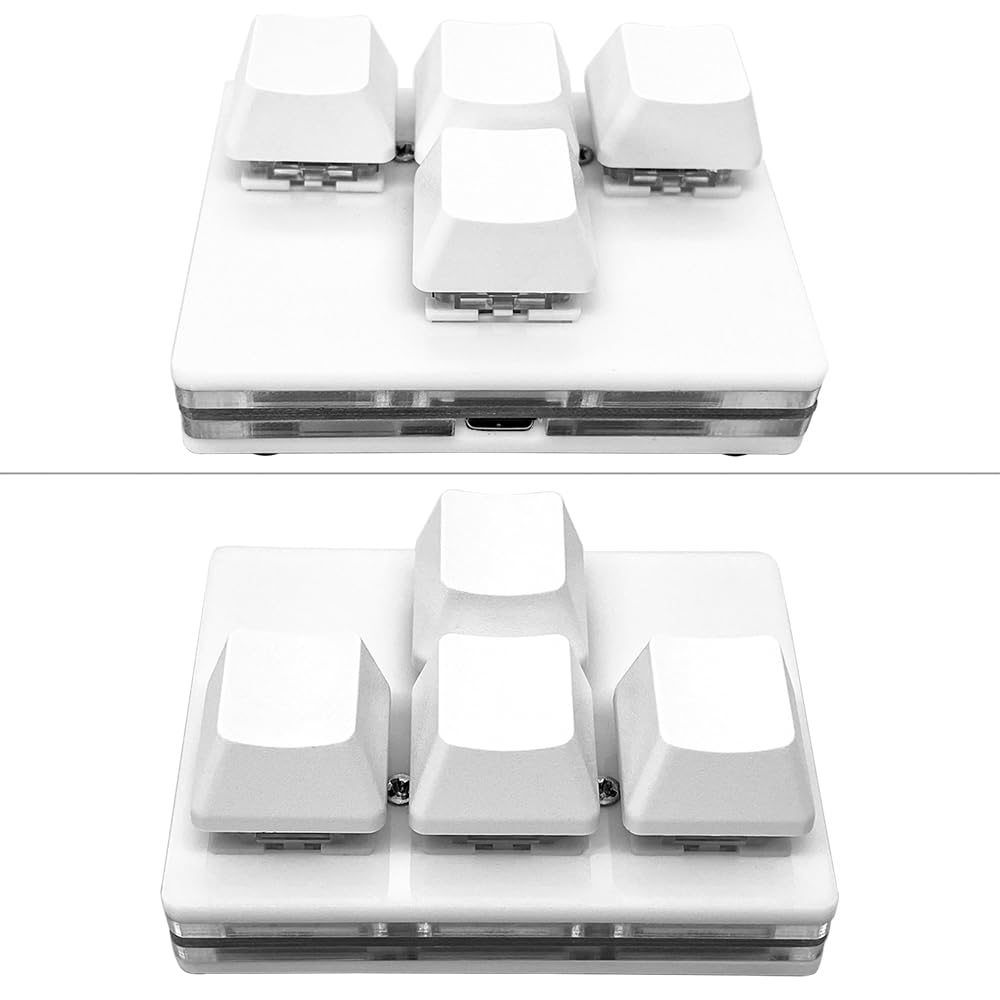 QINIZX USB Mini 4-Key Keypad Mechanical Gaming Keyboard RGB Macro Pad