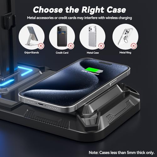 RGB Headphone & Controller Stand with Wireless Charging