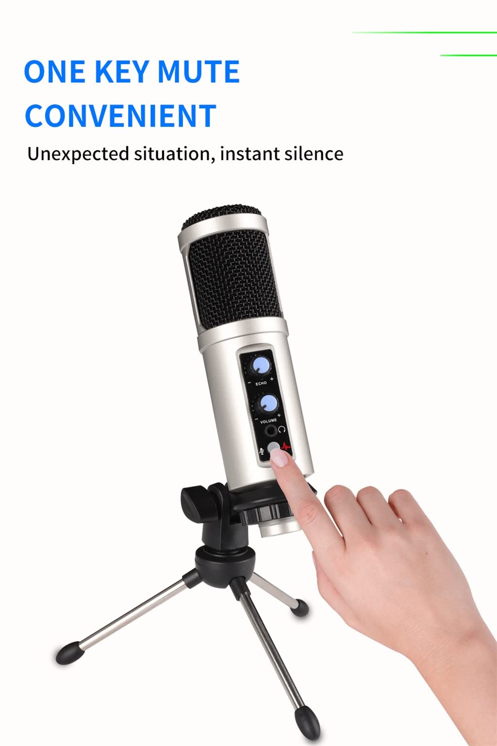 JDXQBLD USB Microphone for Recording/Streaming/Games, Professional Microphone for PC/Laptop, Voice Volume Control