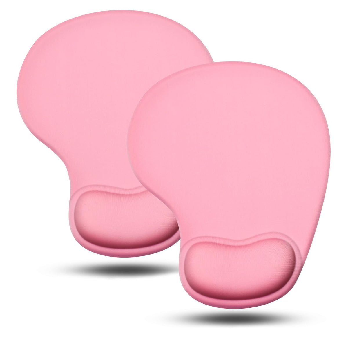 JIKIOU Mouse Pad, 2 Pack Ergonomic Mouse Pads with Comfortable Gel Wrist Rest Support and Lycra Cloth, Non-Slip PU Base for Easy Typing Pain Relief Durable and Easy to Clean Small