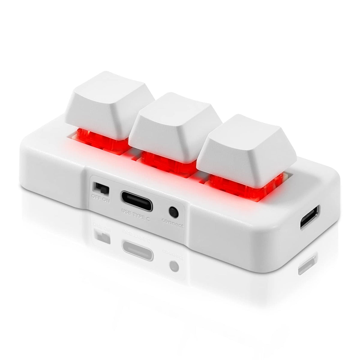 PCsensor 3-Key Mini Keypad 2.4G Wireless USB 2 in 1 Mechanical Gaming Keyboard Hot Key Customized Program with RGB Led for Gaming OSU Office Work