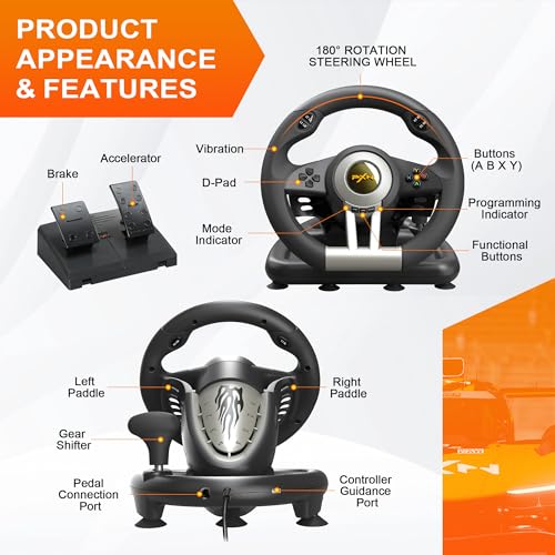 PXN V3 Pro Gaming Steering Wheel with Pedals