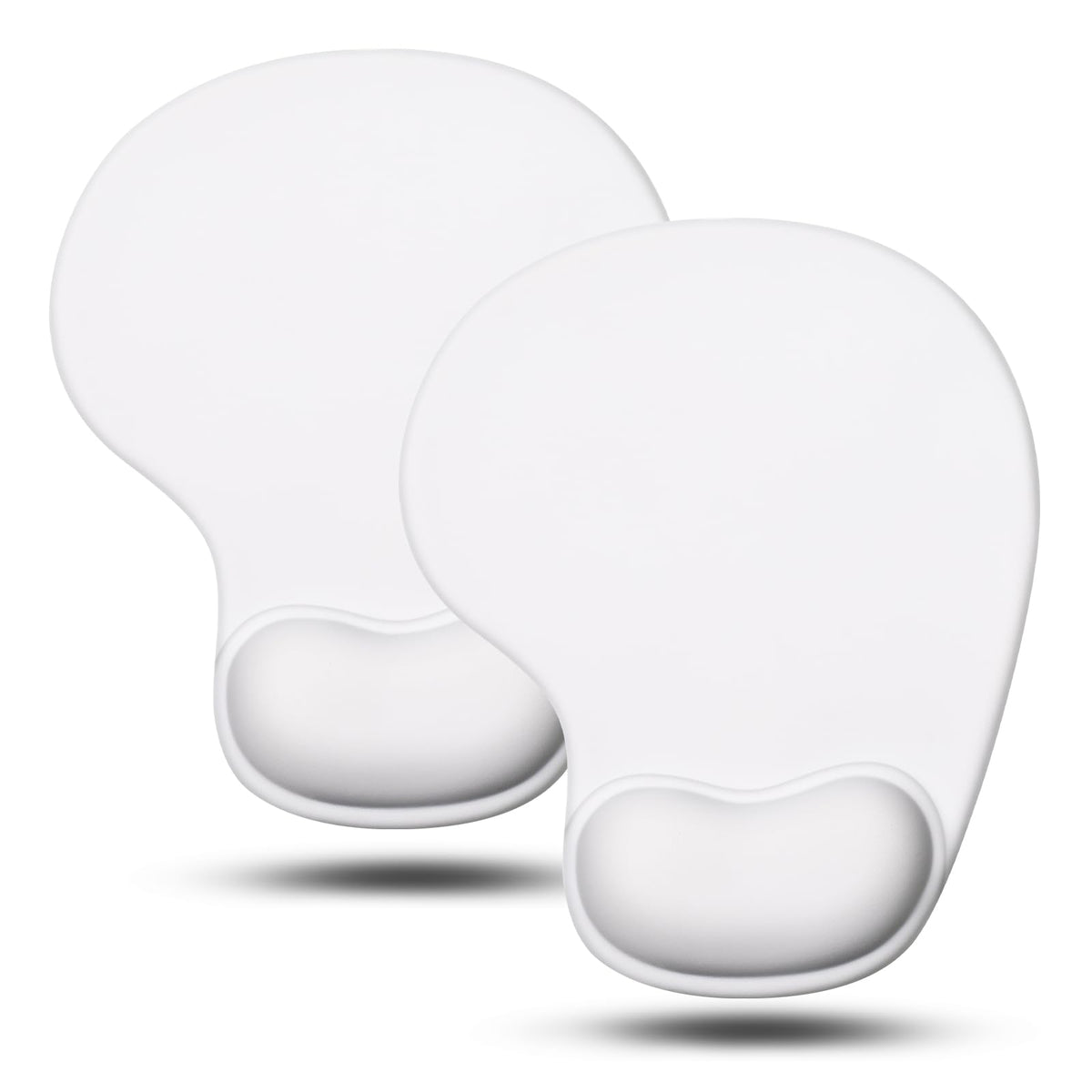 JIKIOU Mouse Pad, 2 Pack Ergonomic Mouse Pads with Comfortable Gel Wrist Rest Support and Lycra Cloth, Non-Slip PU Base for Easy Typing Pain Relief Durable and Easy to Clean Small