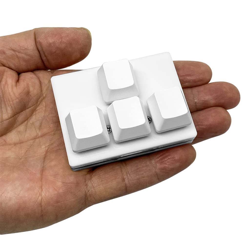 QINIZX USB Mini 4-Key Keypad Mechanical Gaming Keyboard RGB Macro Pad