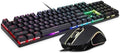 RKUVPAE Mechanical Gaming Keyboard Gaming Mouse Combo,RGB LED Backlit Keyboard Mouse Set for Windows & Mac PC Gamers
