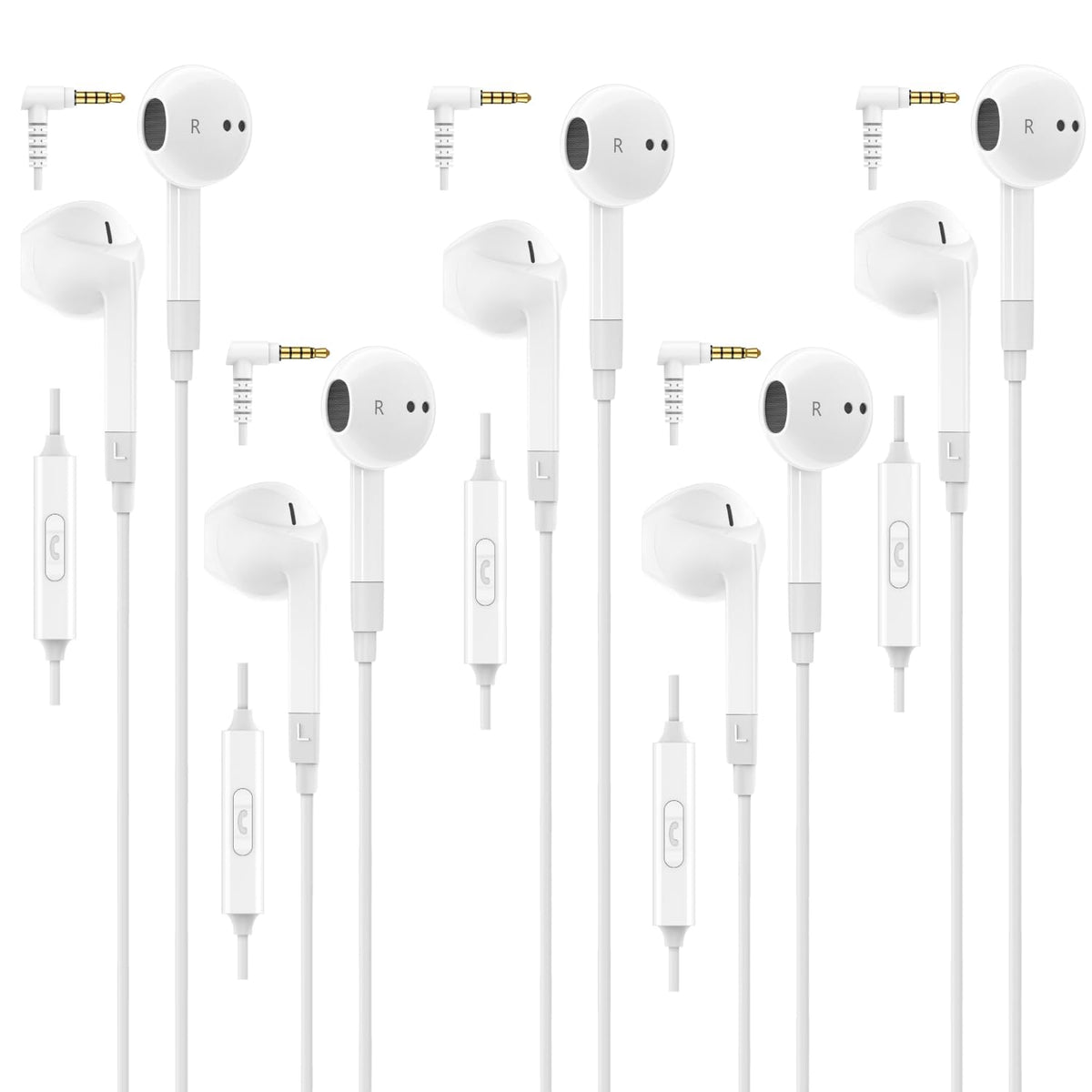 LUDOS FEROX Wired Earbuds in-Ear Headphones, 5 Year Warranty, Earphones with Microphone, Noise Isolation Corded for 3.5mm Jack Ear Buds for iPhone, Samsung, Computer, Laptop, Kids, School Students