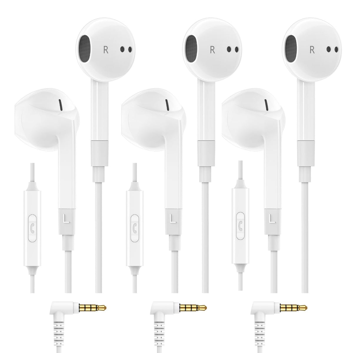 LUDOS FEROX Wired Earbuds in-Ear Headphones, 5 Year Warranty, Earphones with Microphone, Noise Isolation Corded for 3.5mm Jack Ear Buds for iPhone, Samsung, Computer, Laptop, Kids, School Students