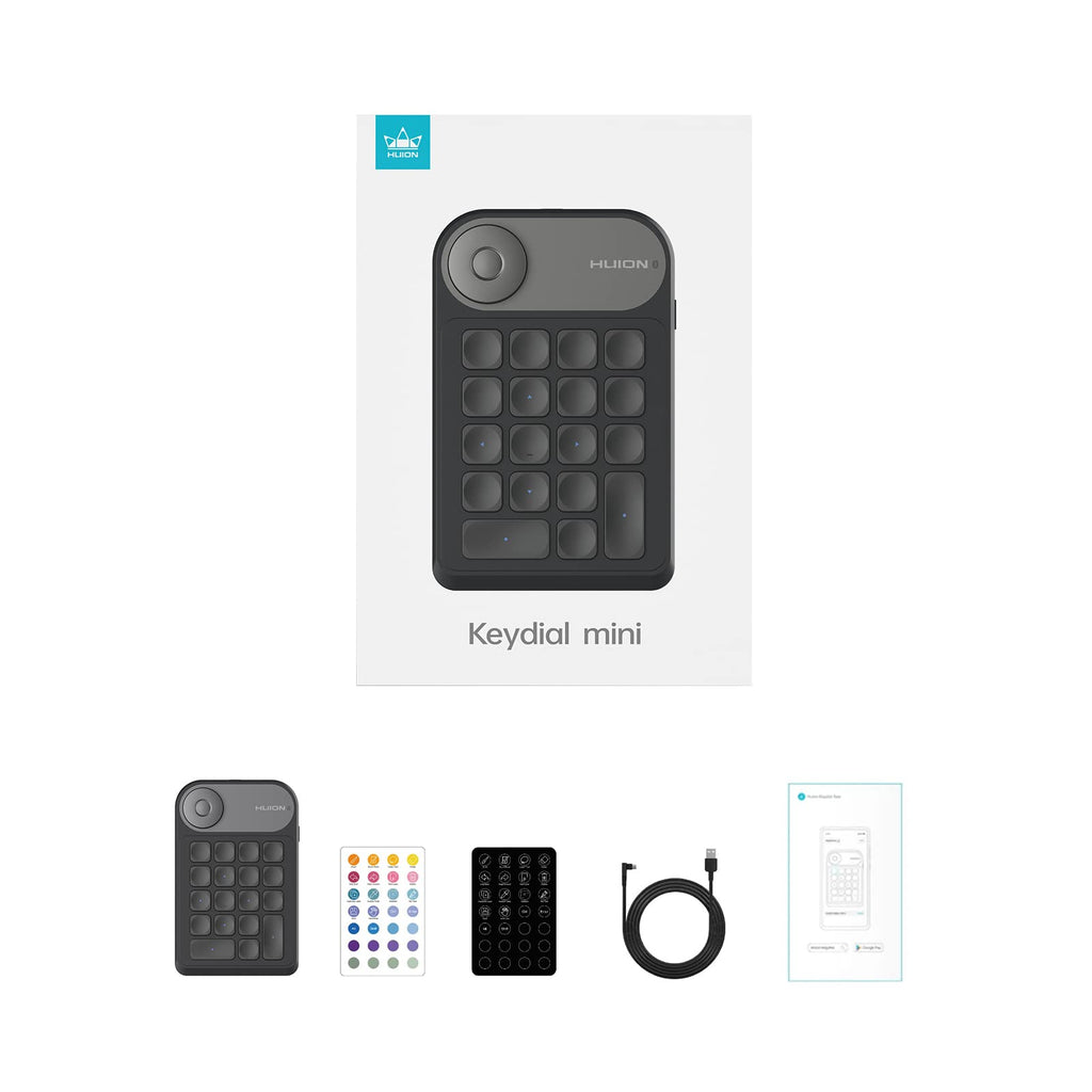 HUION Shortcut Keypad with Dial for Drawing Tablet, Work with Windows, MAC