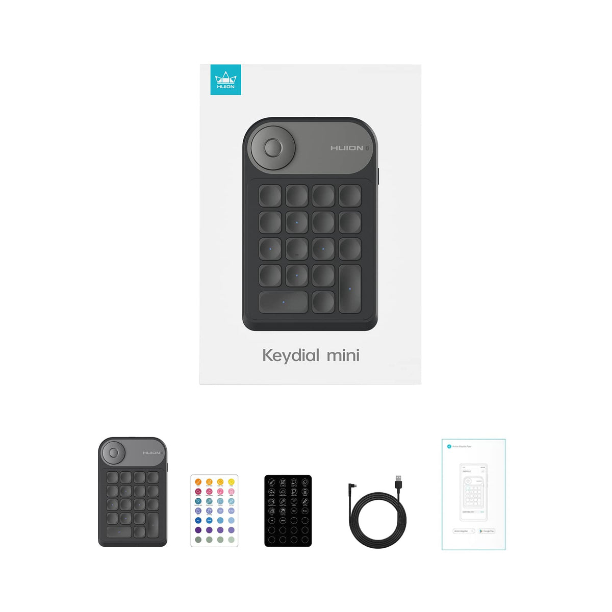 HUION Shortcut Keypad with Dial for Drawing Tablet, Work with Windows, MAC