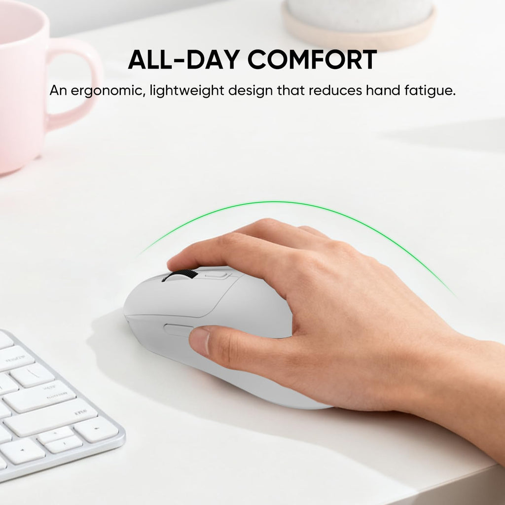 MELOGAGA Wireless Gaming Mouse, 3-Mode Bluetooth/2.4G/USB-C, 8 DPI