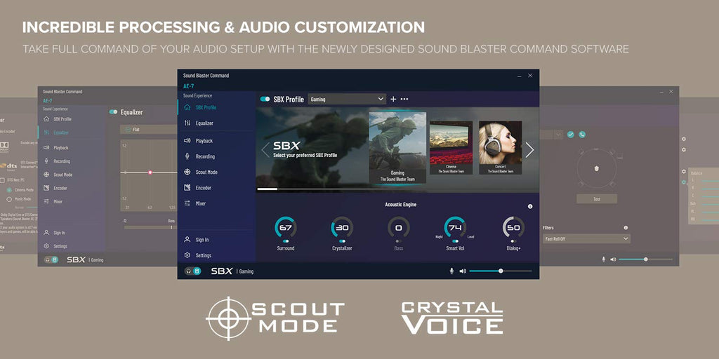 Creative Sound BlasterX AE-5 Hi-res SABRE32 Ultra-Class 32-bit/384kHz PCIe Gaming Sound Card and DAC with 1 RGB LED Strip, Up to 122dB SNR, Xamp Discrete Headphone Bi-amp