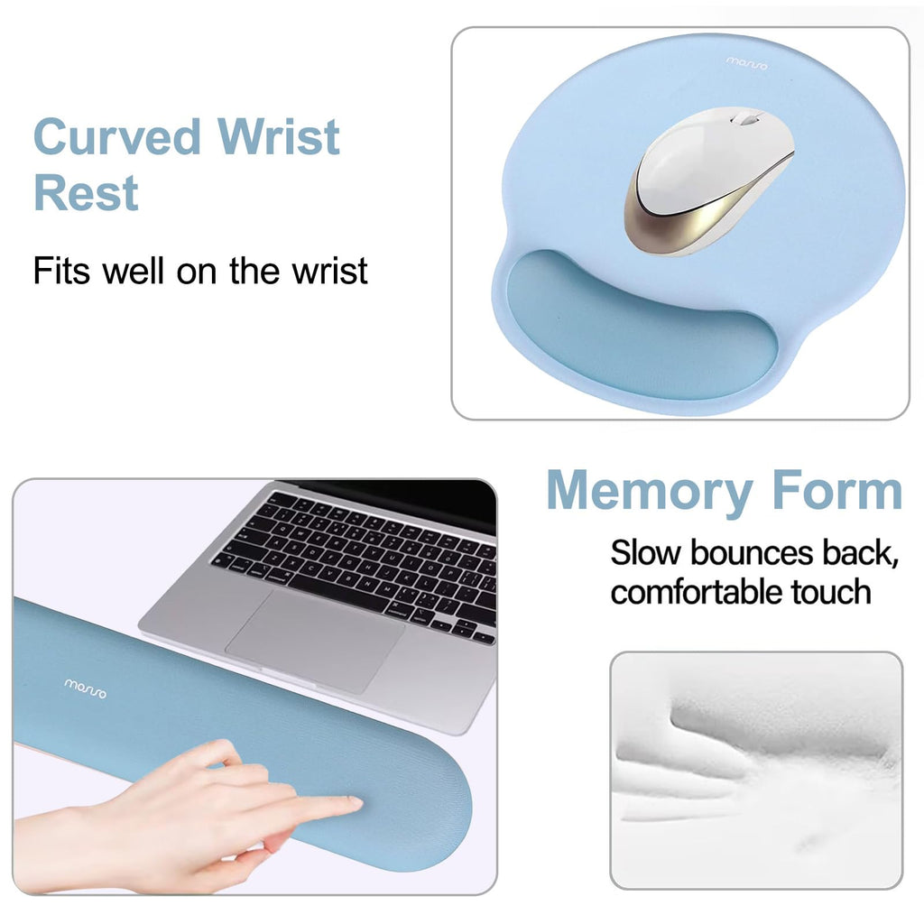 MOSISO Wrist Rest Support for Mouse Pad&Keyboard Set
