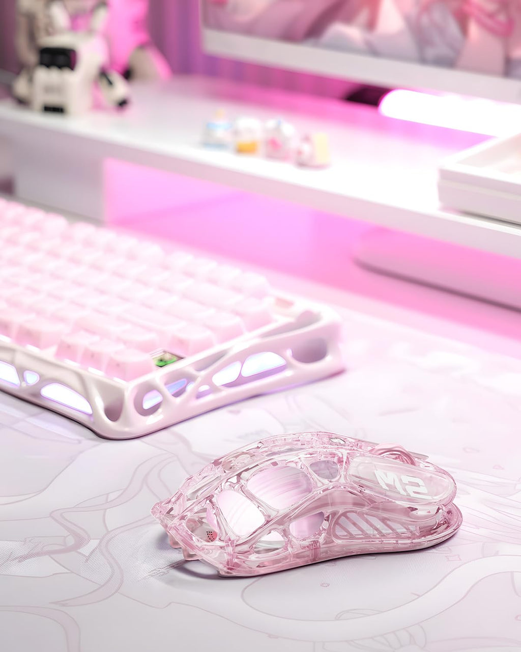 GravaStar Mercury M2 Wireless Gaming Mouse with 26,000 DPI, PAW3395DM Sensor -79g Lightweight Hollowed-Out Design -5 Programmable Buttons -5 Dynamic Lightsync RGB