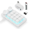 LUKCOZMO Macro Pad,12-Key Programmable Keypad with Knob & BT RGB, One Handed Mini Mechanical Gaming Keyboard, Software in USB Flash Drive for OSU, Wireless Receiver & Type C Cable