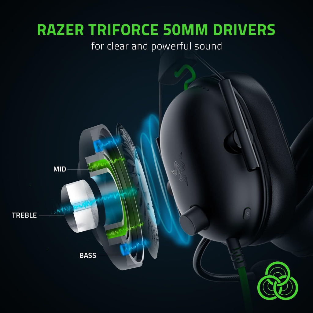Razer BlackShark V2 X PlayStation Gaming Headset: 50mm Drivers - Cardioid Mic - Lightweight - Comfortable, Noise Isolating Earcups - for PS5, Xbox Series X, PC, Switch via 3.5 mm Audio Jack - Black