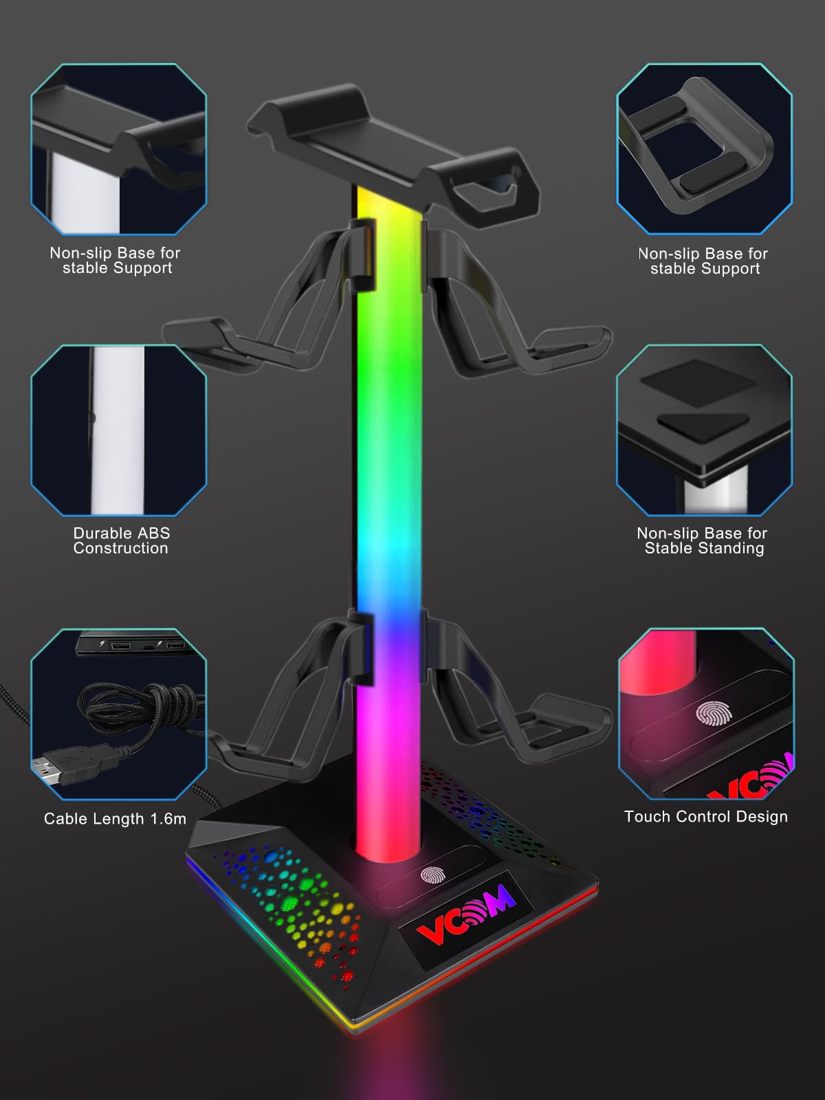 Minimalist Gaming Headphone Stand for Desktop Setup