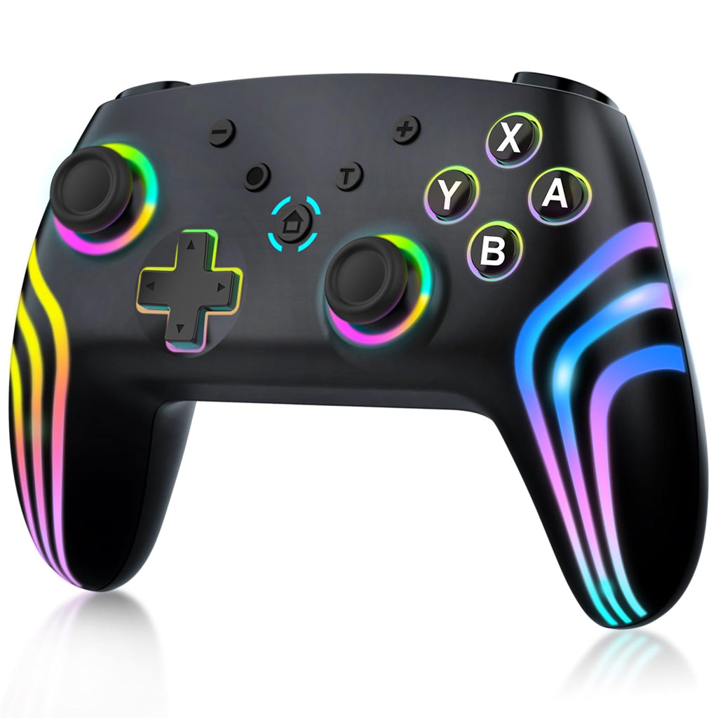 MYSTILUCK Wireless Pro Controller for Switch/Switch 2/Lite/OLED/PC - White & Black