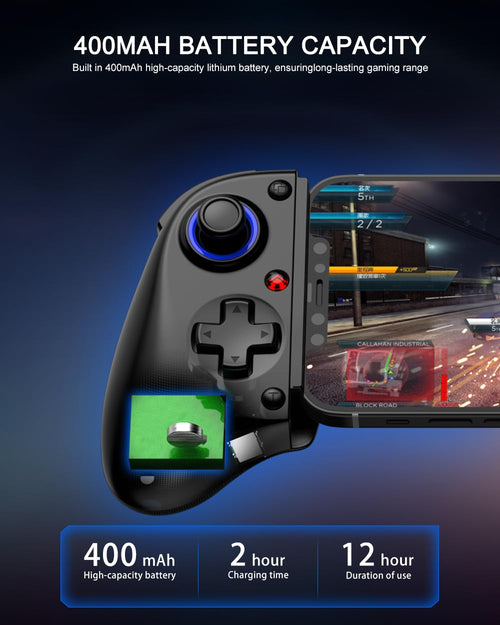 Bluetooth Mobile Gaming Controller with Hall Effect Joysticks