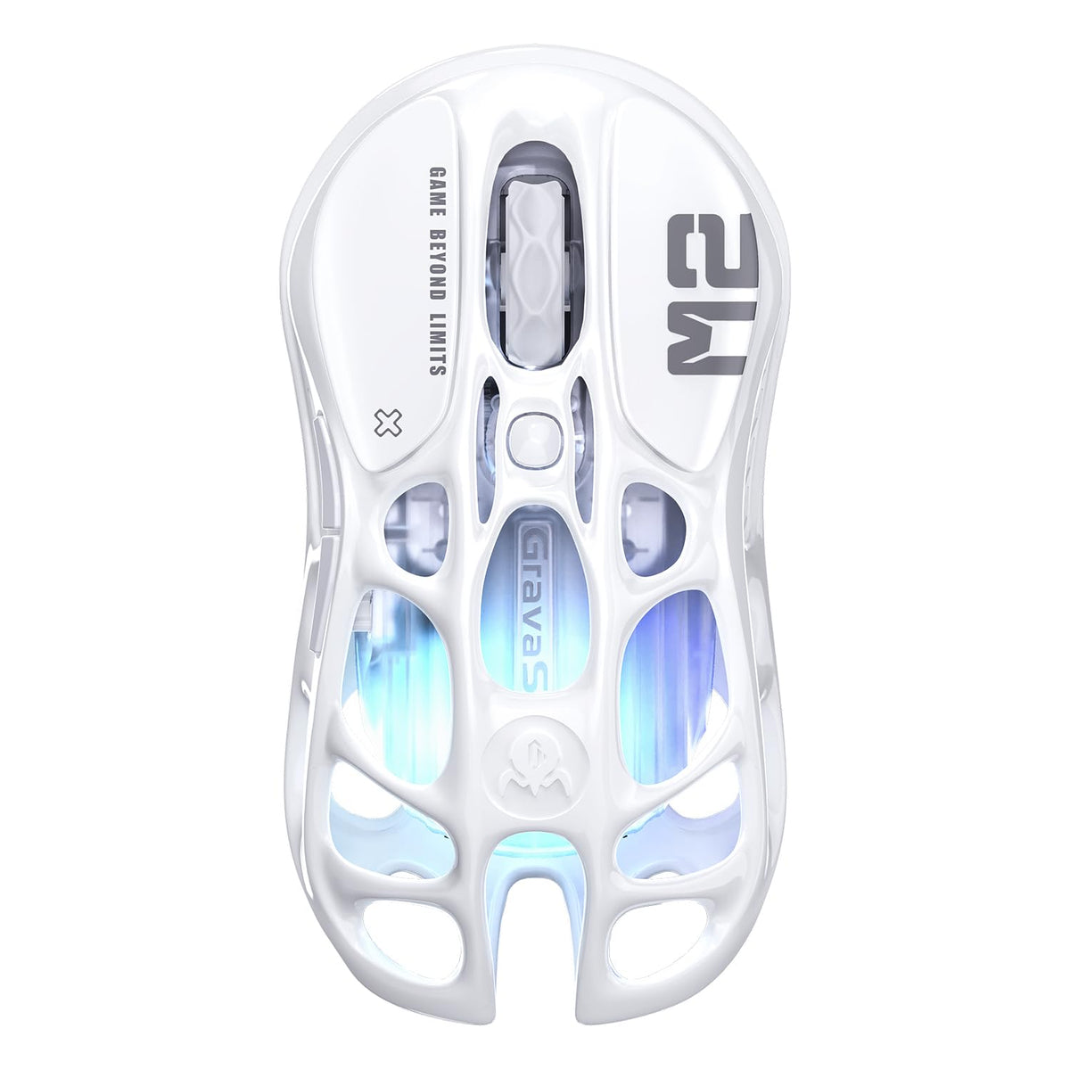 GravaStar Mercury M2 Wireless Gaming Mouse with 26,000 DPI, PAW3395DM Sensor -79g Lightweight Hollowed-Out Design -5 Programmable Buttons -5 Dynamic Lightsync RGB