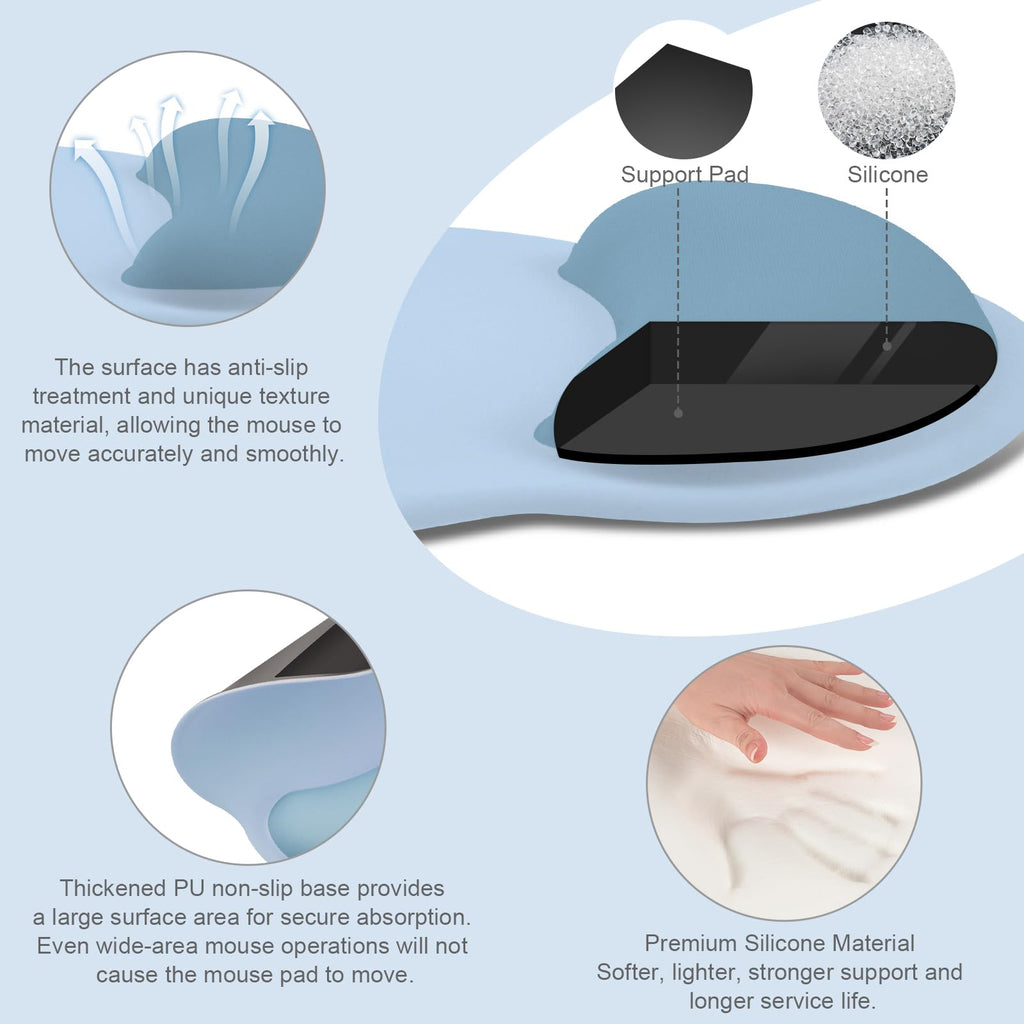 MOSISO Wrist Rest Support for Mouse Pad&Keyboard Set