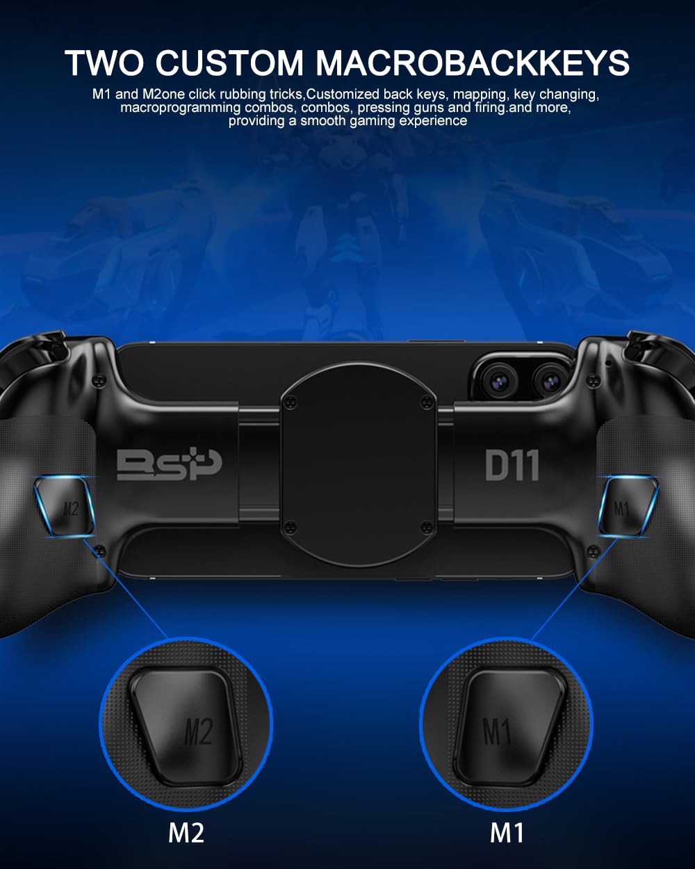 Bluetooth Mobile Game Controller for Nintendo Switch 2 & iOS & Android & Tablets, Wireless Gamepad Grip with Hall Effect Trigger Joystick, Ergonomic Phone Controller for iPhone, iPad Pro, Samsung