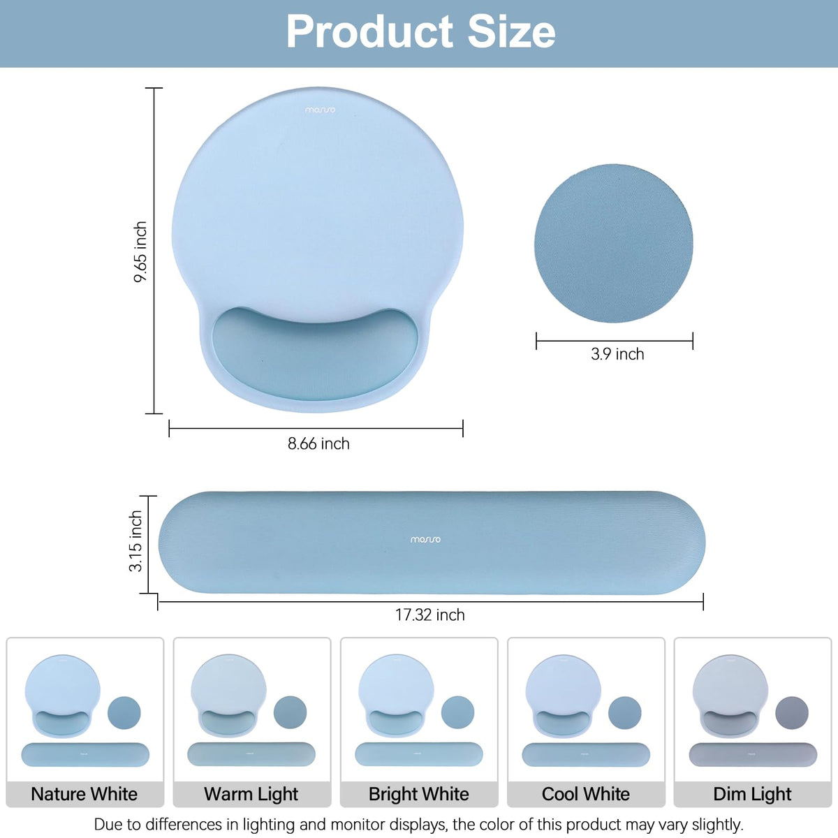 MOSISO Wrist Rest Support for Mouse Pad&Keyboard Set