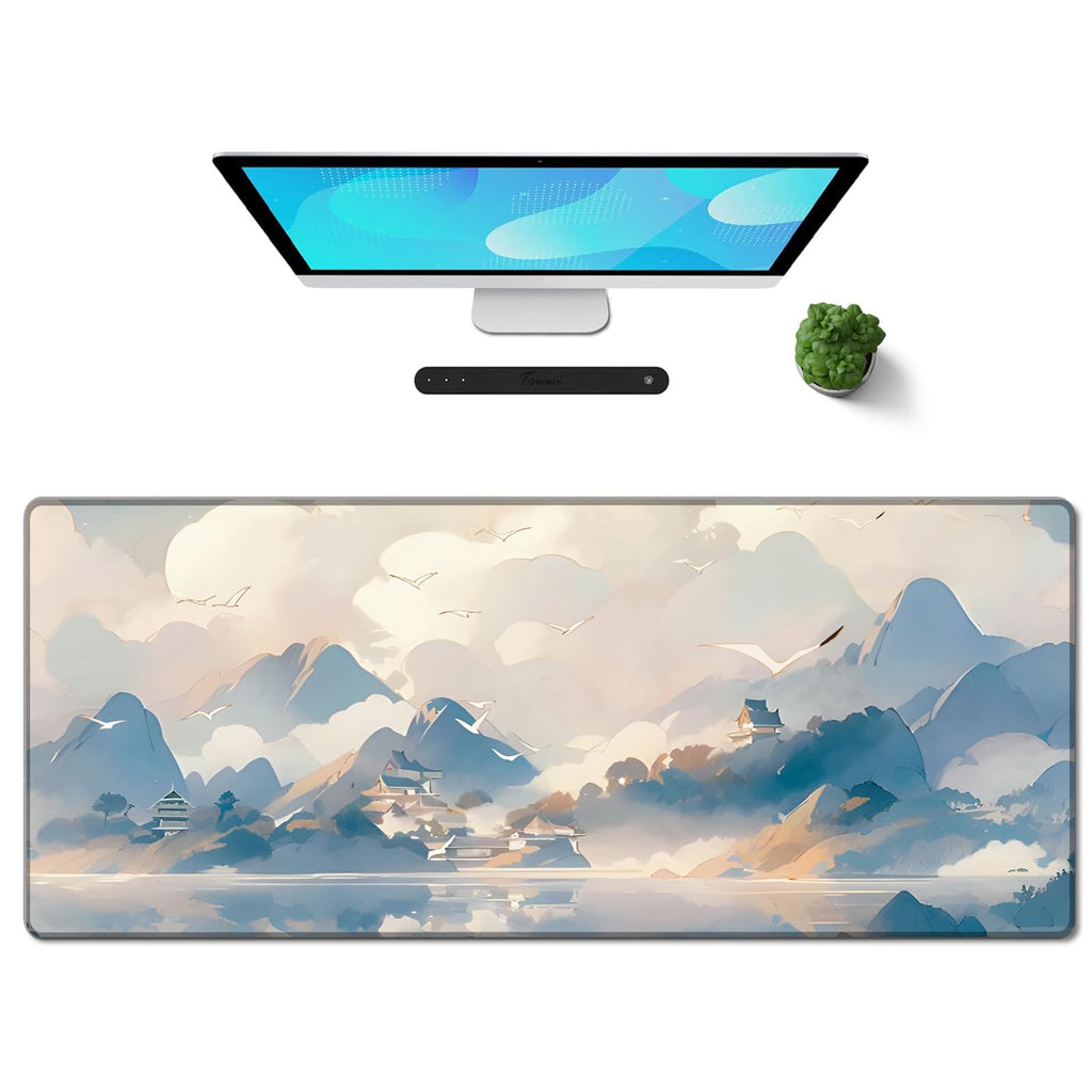 Galdas Gaming Mouse Pad XXL XL Large Long Extended Big Mousepad Non-Slip Rubber Keyboard Mouse Pad with Stitched Edges for Laptop Home Office (31.5x11.8x0.08 Inch) …