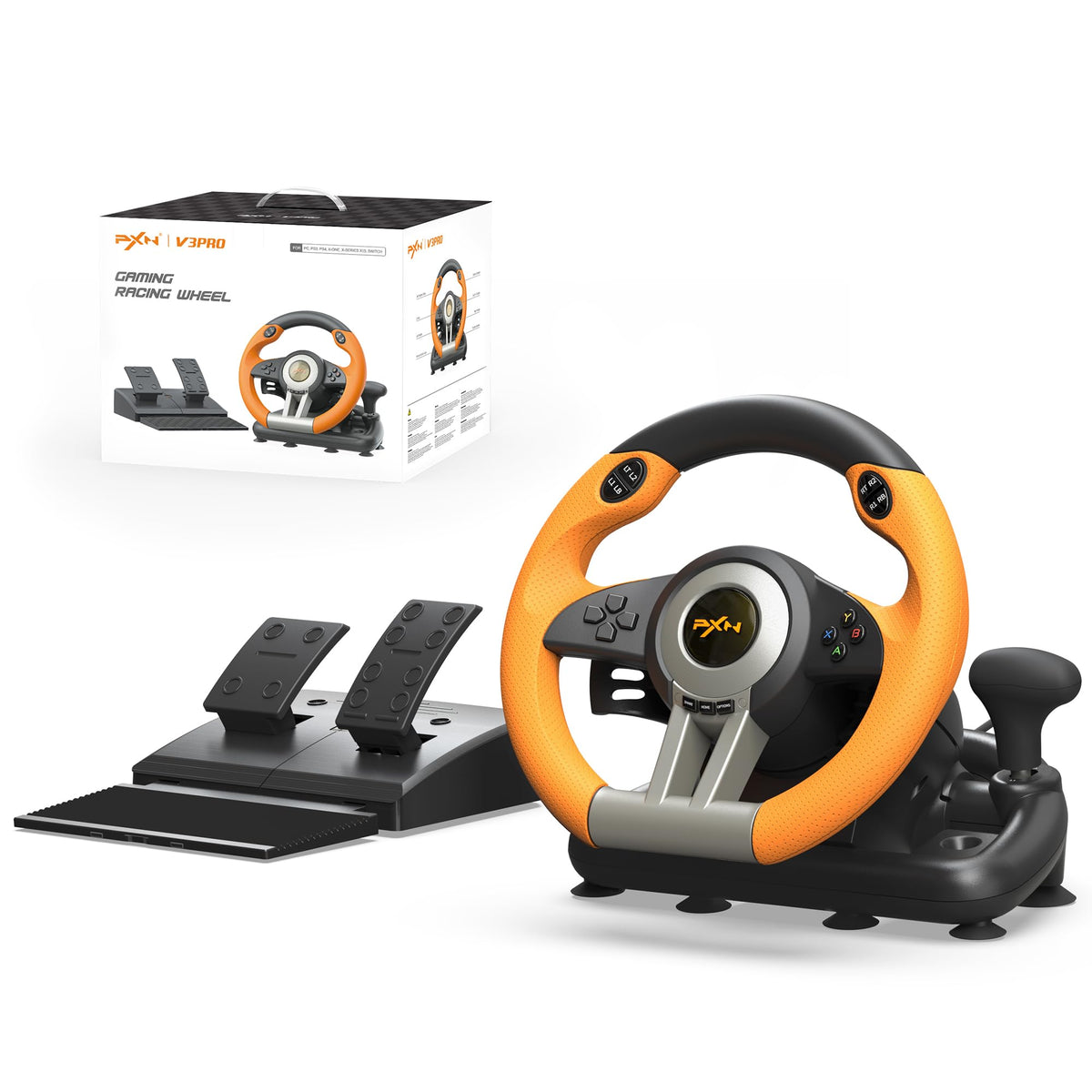 V3 Pro Gaming Racing Wheel with Pedals for Driving Simulation