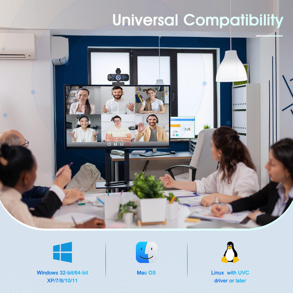 1080p Full HD Webcam with Noise-Canceling Mic & Privacy Cover