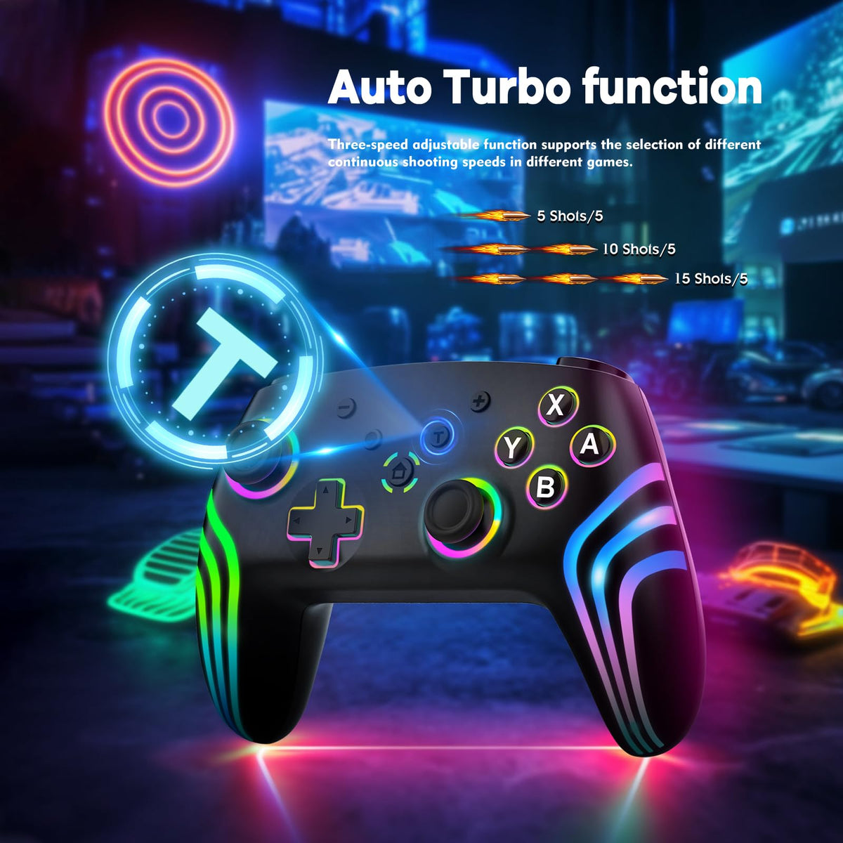 MYSTILUCK Wireless Pro Controller for Switch/Switch 2/Lite/OLED/PC - White & Black
