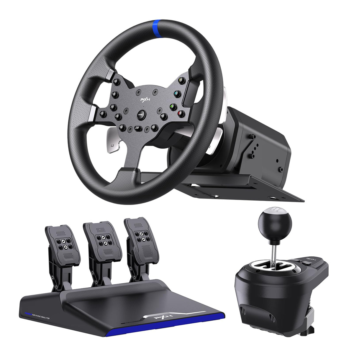 PXN V99 Force Feedback Racing Wheel, with Pedals and Shifter