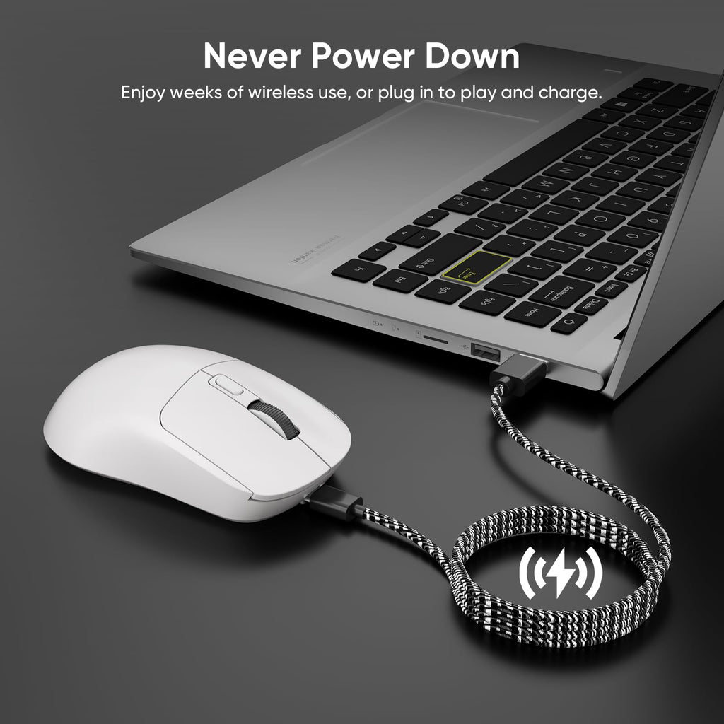 MELOGAGA Wireless Gaming Mouse, 3-Mode Bluetooth/2.4G/USB-C, 8 DPI