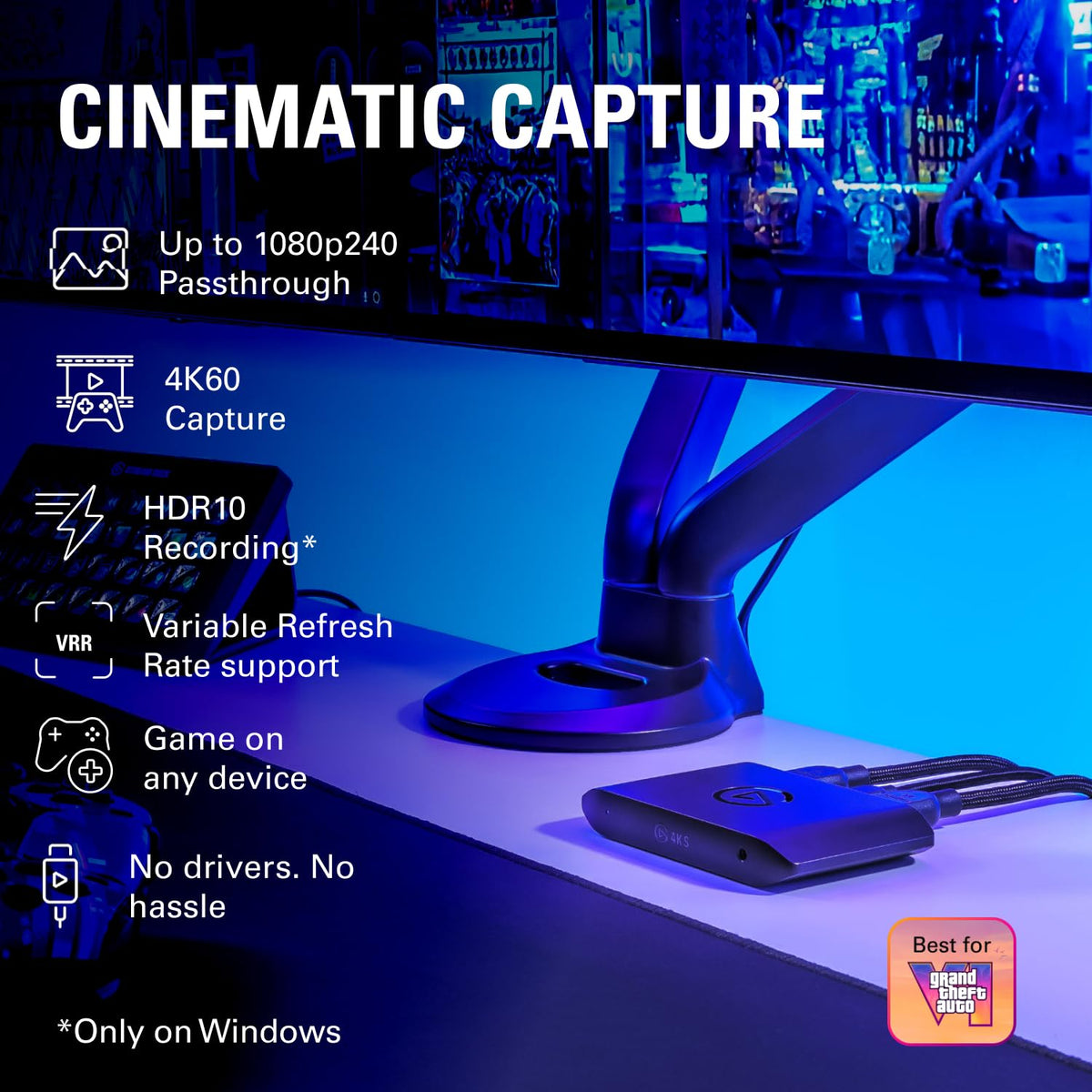 Elgato 4K Capture Card for Streaming and Recording