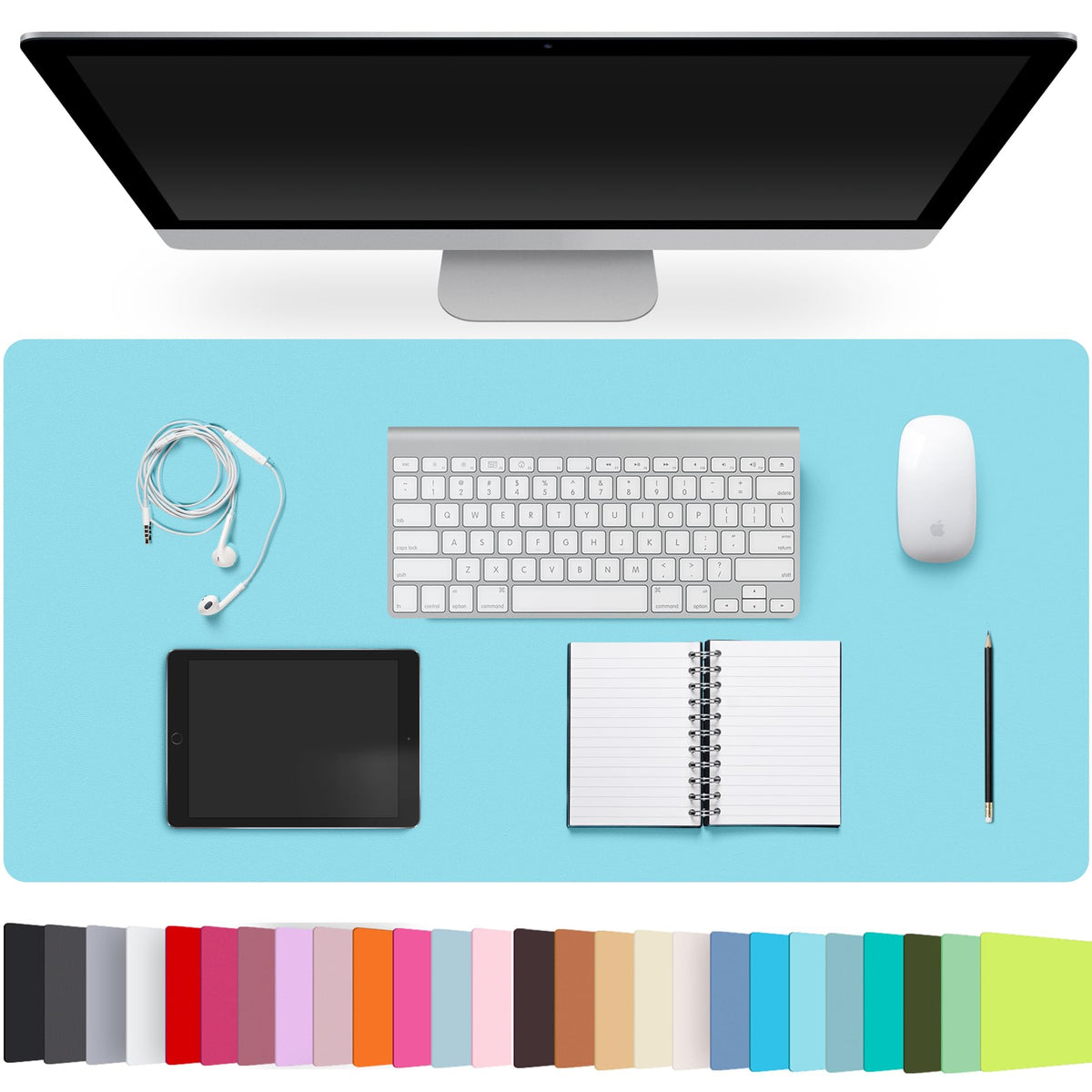 Leather Desk Pad Protector,Non-Slip Desk Pad,on-Slip PU Leather Large Mouse Pad,Easy Clean Desk Protecor Mat,Writing Pad for Office Work/Home/Decor