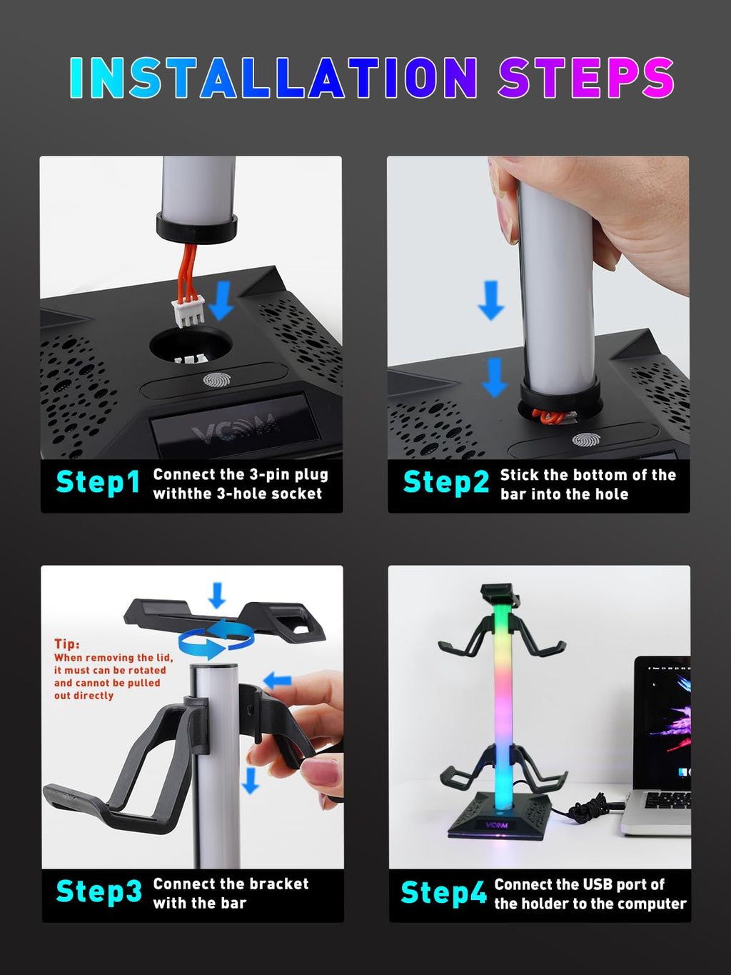 Minimalist Gaming Headphone Stand for Desktop Setup