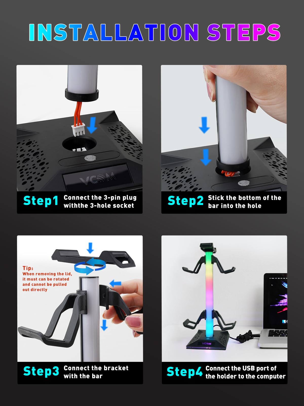 Minimalist Gaming Headphone Stand for Desktop Setup