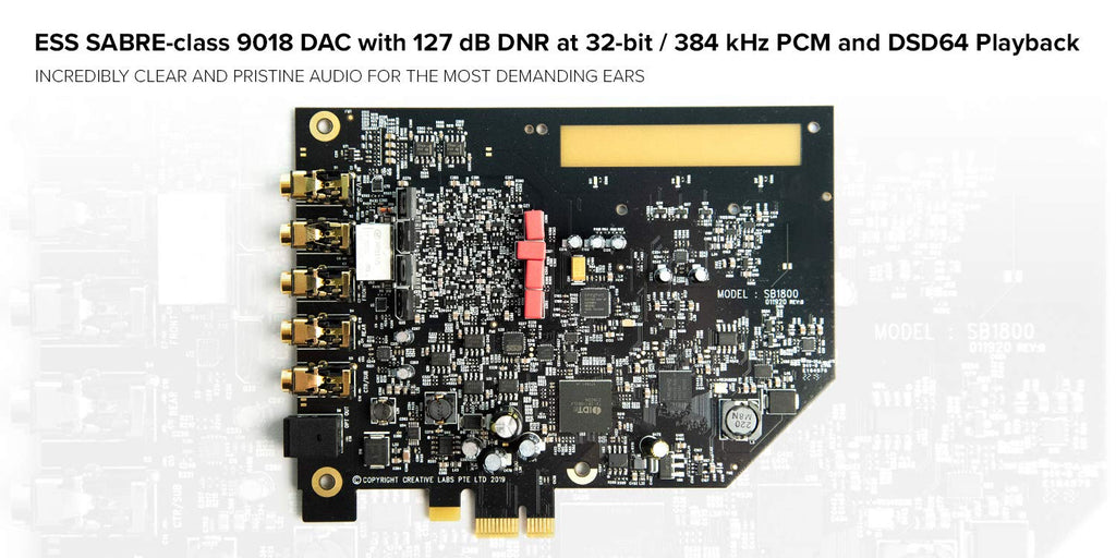 Creative Sound BlasterX AE-5 Hi-res SABRE32 Ultra-Class 32-bit/384kHz PCIe Gaming Sound Card and DAC with 1 RGB LED Strip, Up to 122dB SNR, Xamp Discrete Headphone Bi-amp