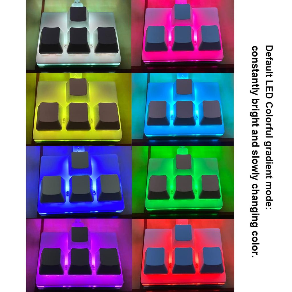 QINIZX USB Mini 4-Key Keypad Mechanical Gaming Keyboard RGB Macro Pad