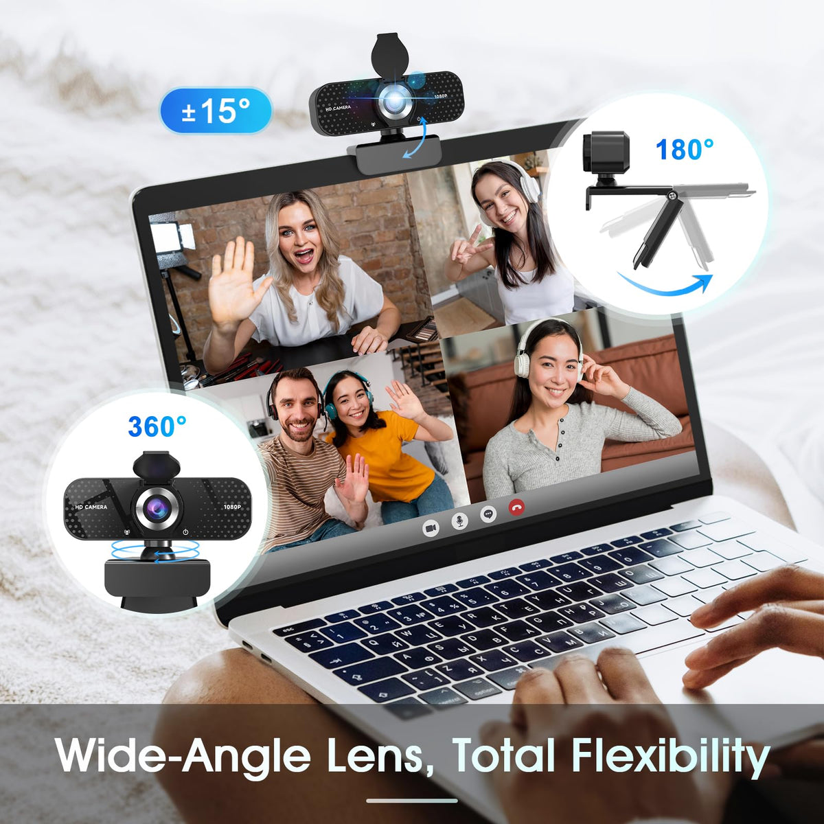 1080p Full HD Webcam with Noise-Canceling Mic & Privacy Cover