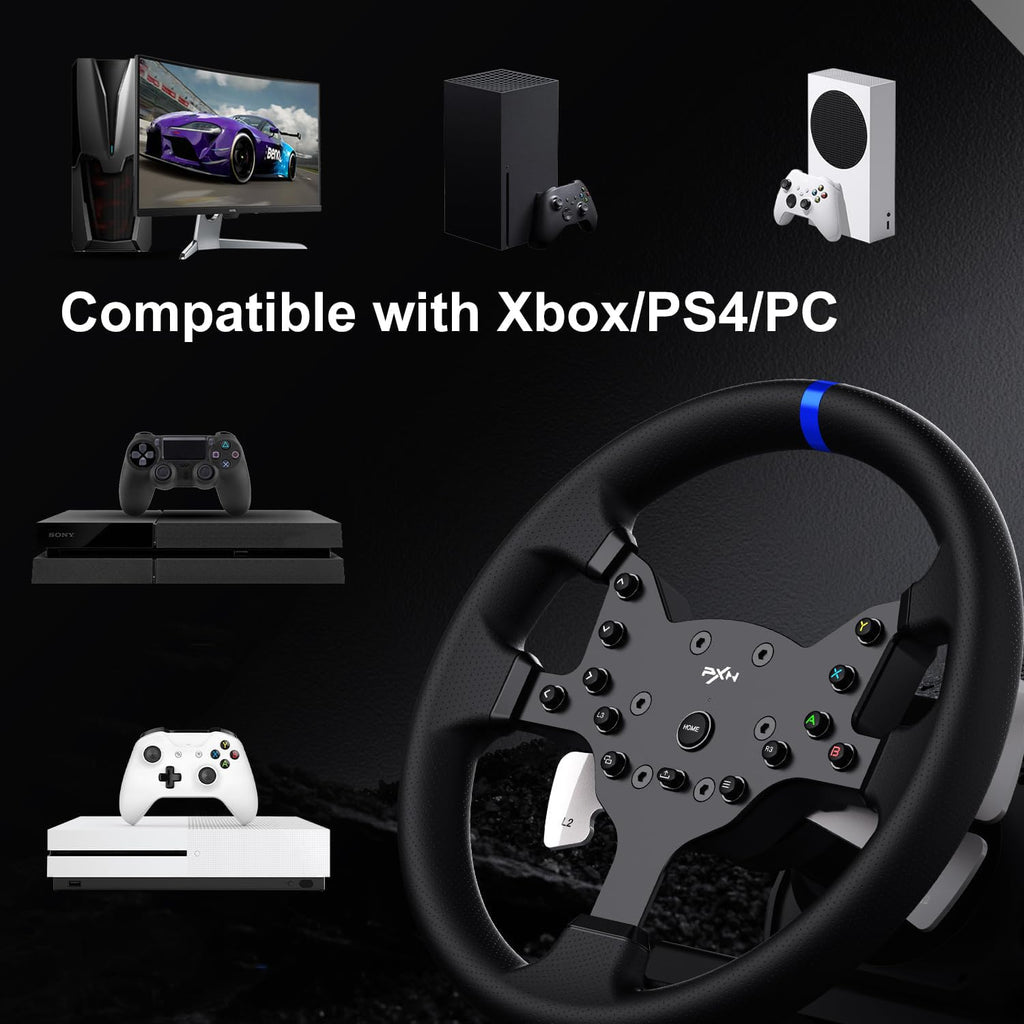 PXN V99 Force Feedback Racing Wheel, with Pedals and Shifter