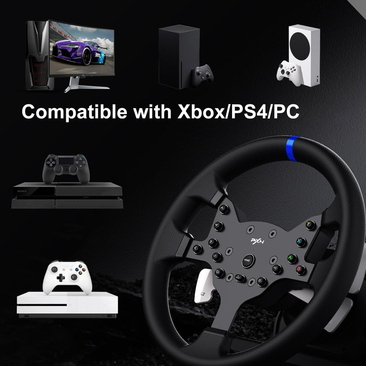 PXN V99 Force Feedback Racing Wheel, with Pedals and Shifter