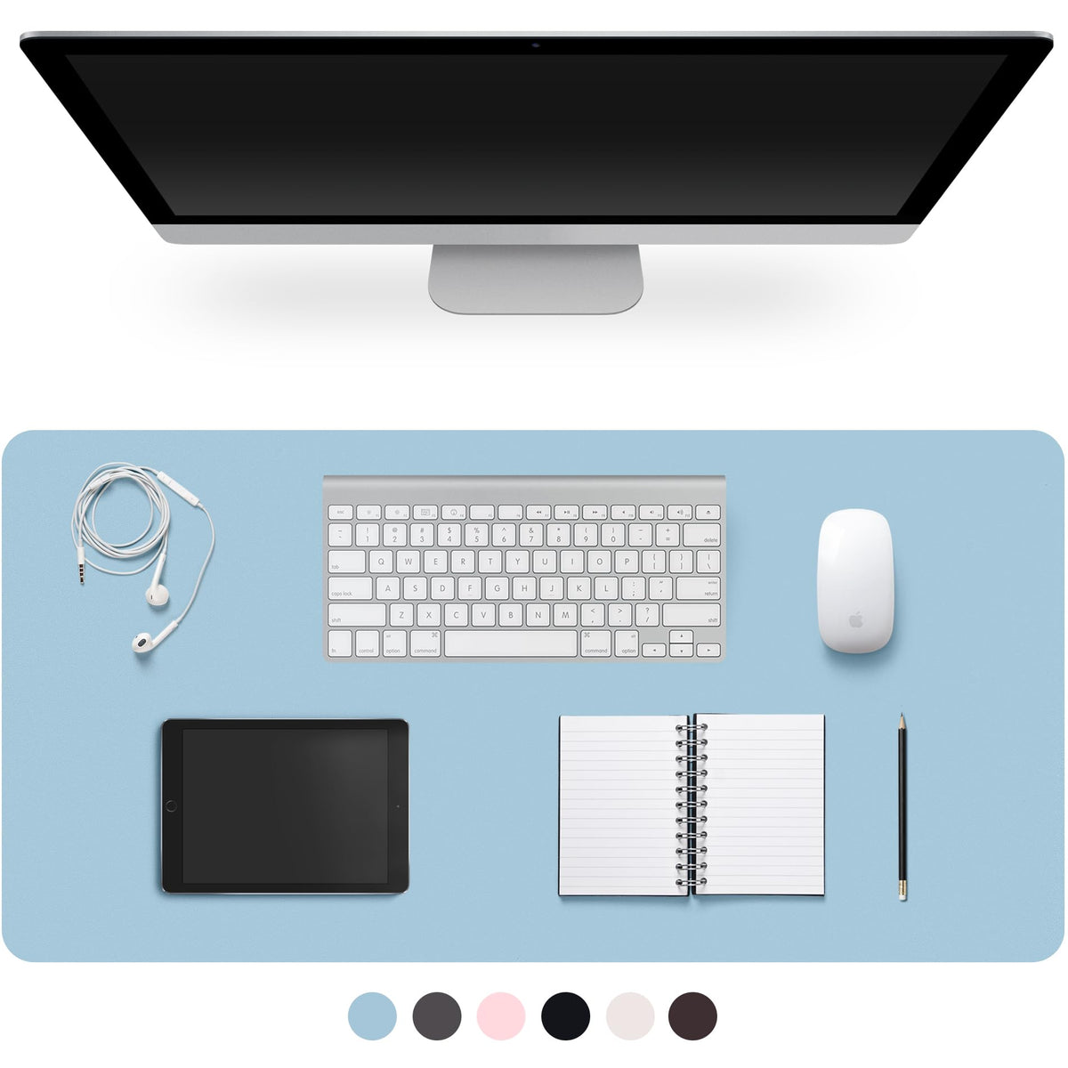 Leather Desk Pad Protector,Non-Slip Desk Pad,on-Slip PU Leather Large Mouse Pad,Easy Clean Desk Protecor Mat,Writing Pad for Office Work/Home/Decor