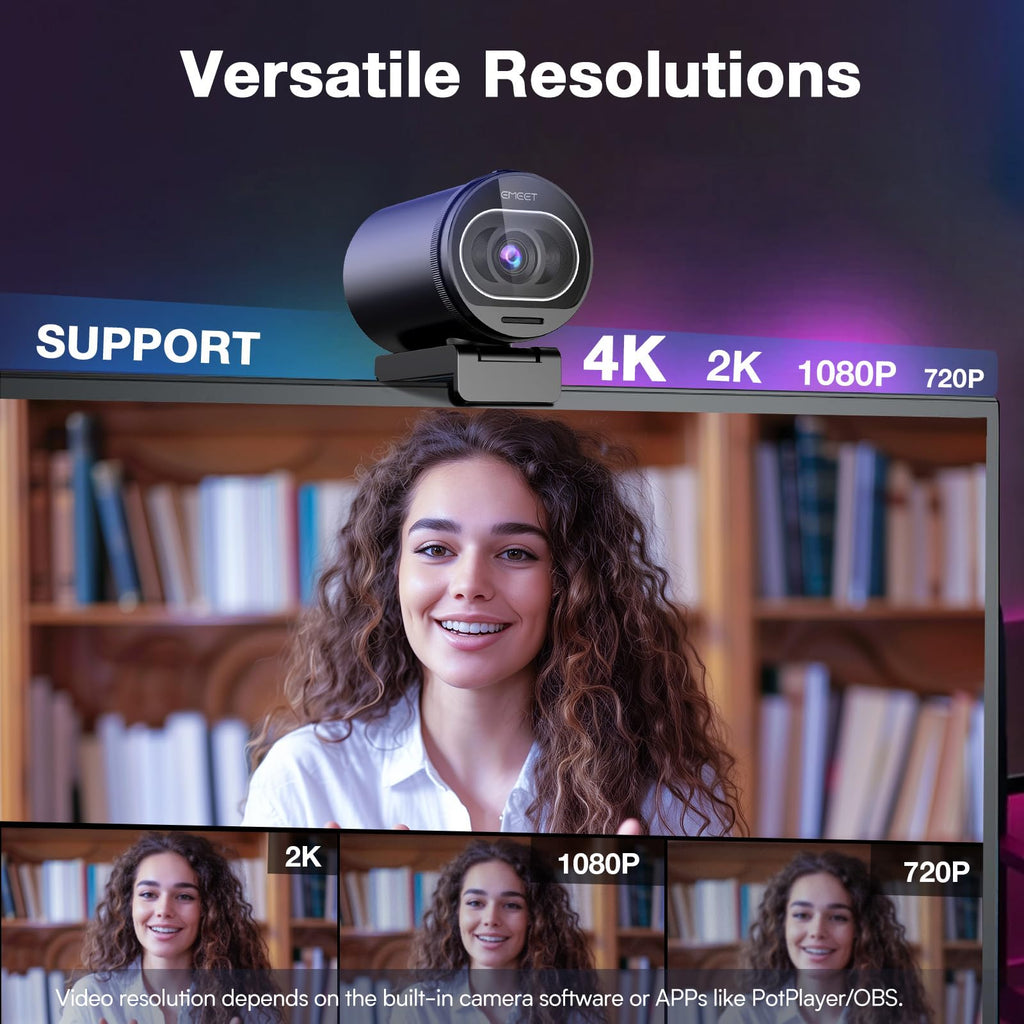 S600 4K Streaming Webcam with Autofocus and Dual Microphones