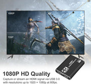4K HDMI to USB 3.0 Video Capture Card with 1080p 60FPS