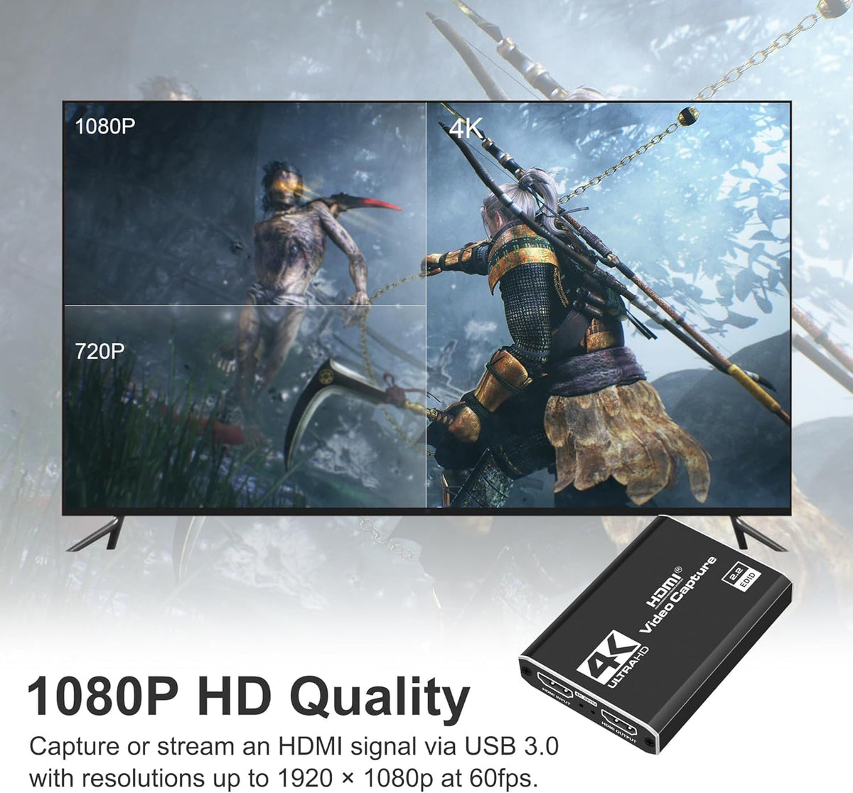 4K HDMI to USB 3.0 Video Capture Card with 1080p 60FPS