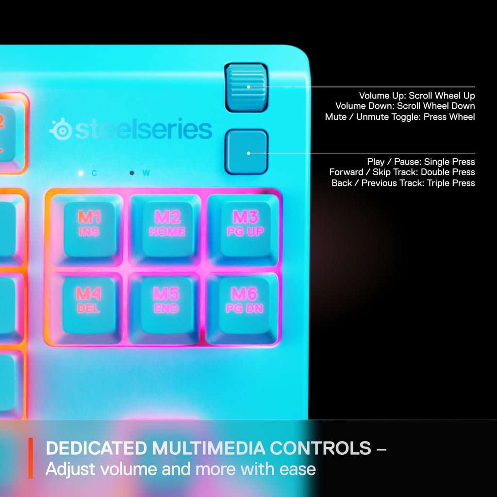 SteelSeries RGB Gaming Keyboard — Tenkeyless Compact Form Factor — 8-Zone RGB Illumination — Water and Dust Resistant — Whisper-Quiet Gaming Switch