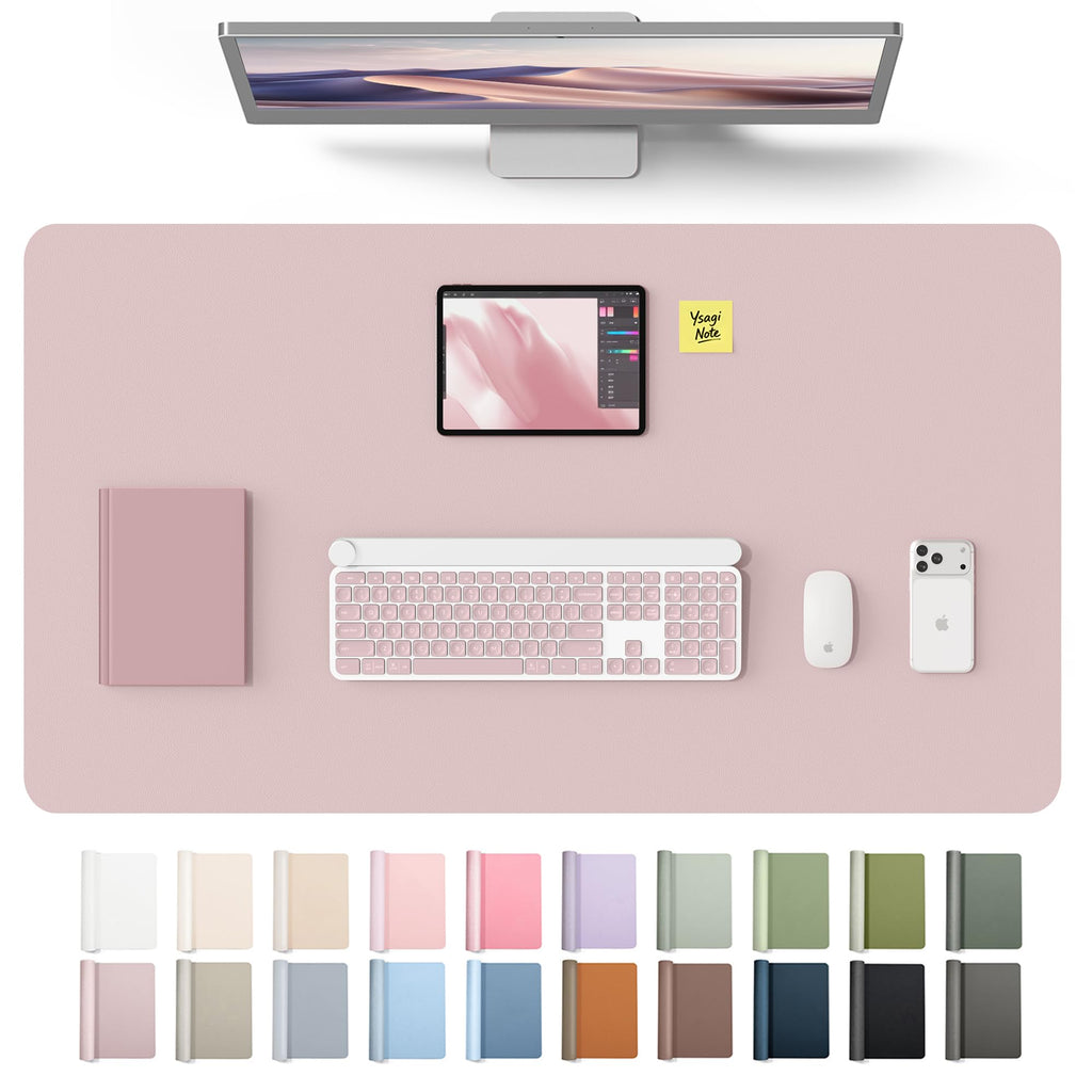 YSAGi Leather Desk Mat, Large Mouse Mat, Non-Slip Desk Pad Desk Protector Mat, Waterproof PU Leather Laptop Mat Table Mat Desk Writing Pad for Office and Home