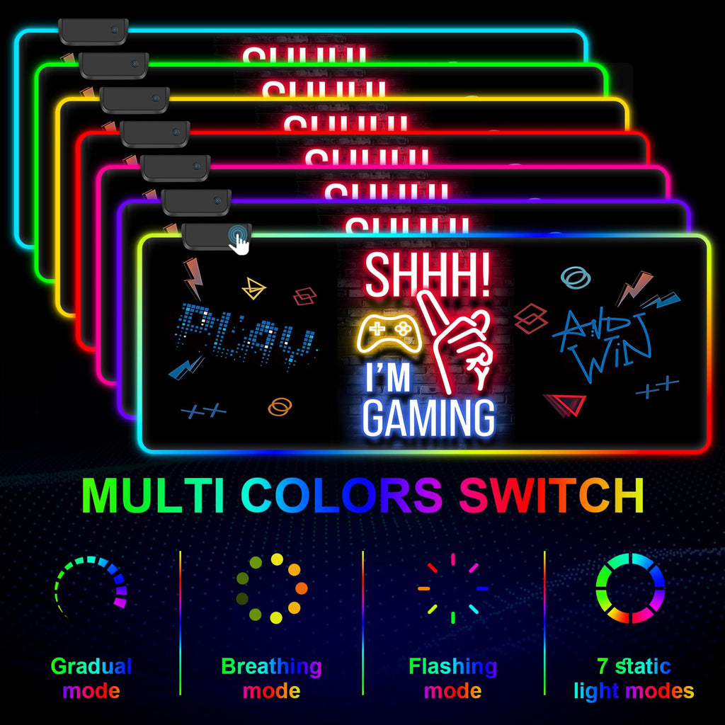 Large RGB Gaming Mouse Pad with 13 LED Light Modes